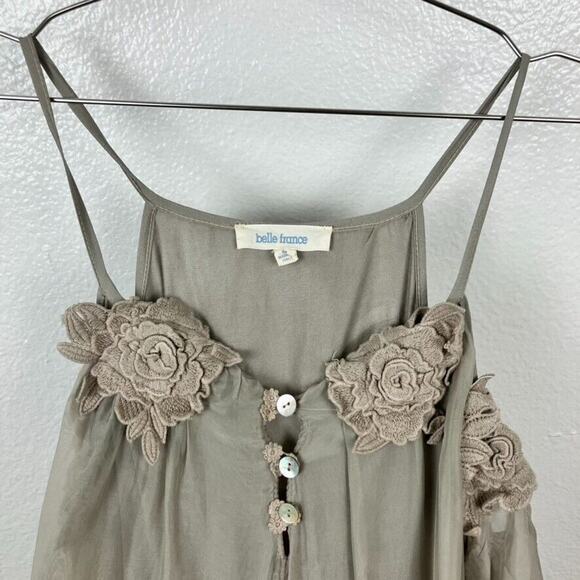 Belle France Silk Fairy Shirt Womens M Whimsigoth Peasant Cottagecore Ethereal - Picture 2 of 8